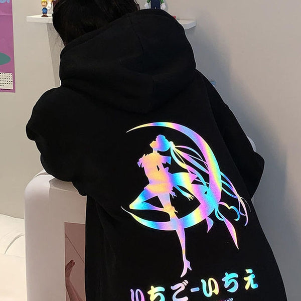 Sailor-Moon Reflective Hooded Pullover Hoodies