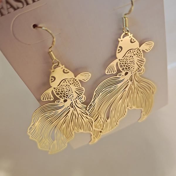 Koi Fish and Other Metal Earrings