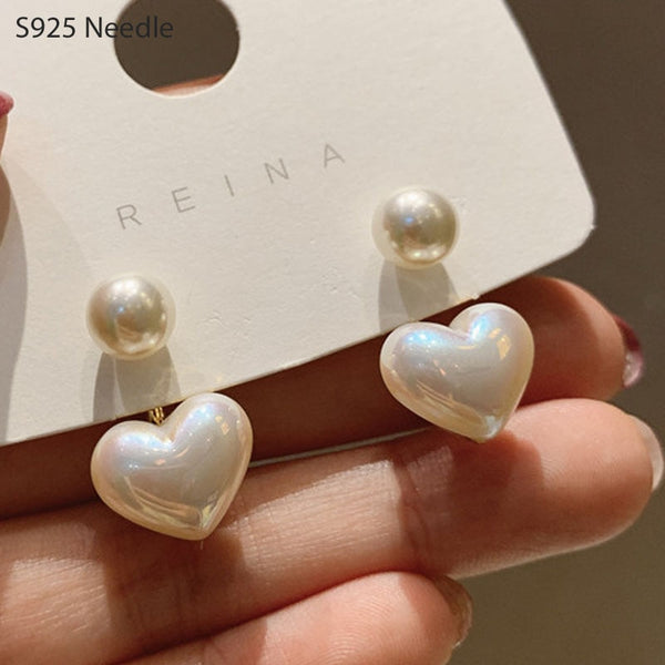 Needle Heart Stud Earrings