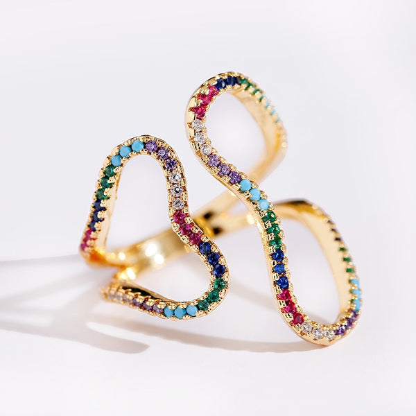 Different Geometric Shape Colorful CZ Rings