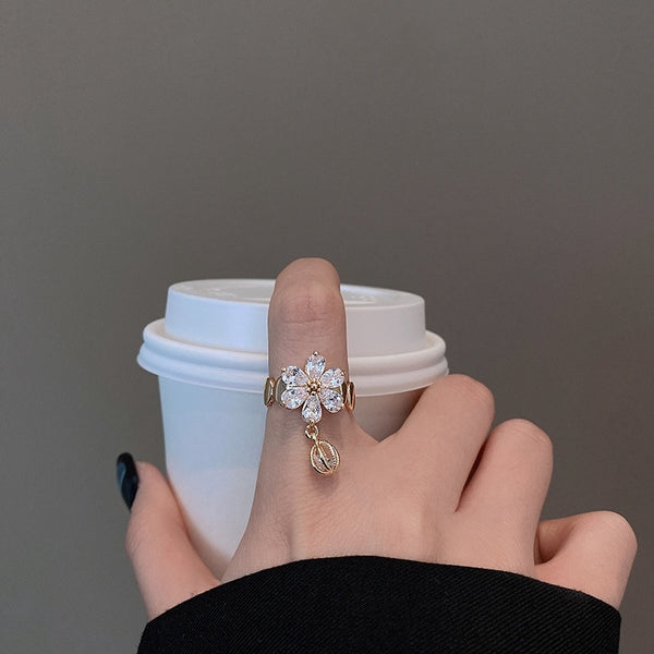 Elegant Adjustable Flower Rings