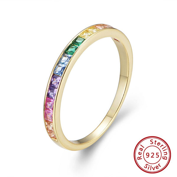 Colorful Rainbow AAAA Zircon Rings