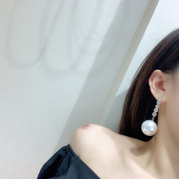 Big Pearl Dangle Earrings