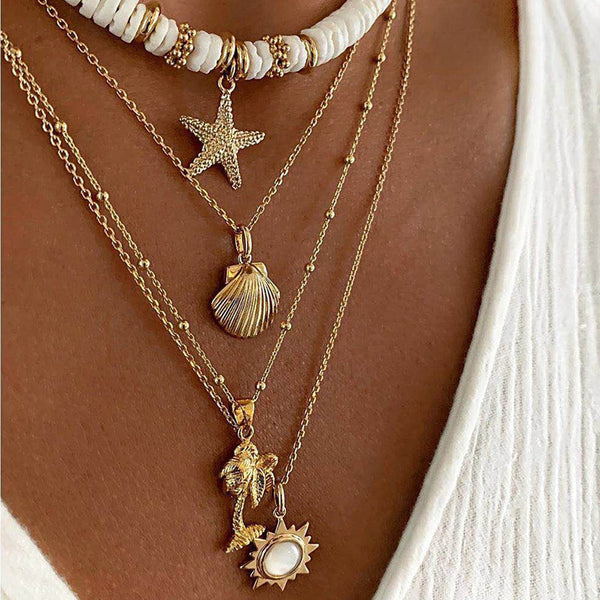 Starfish Shell Pendant Necklace