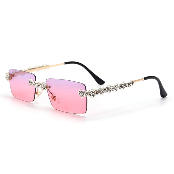 Diamond Rhinestone Rimless Sunglasses