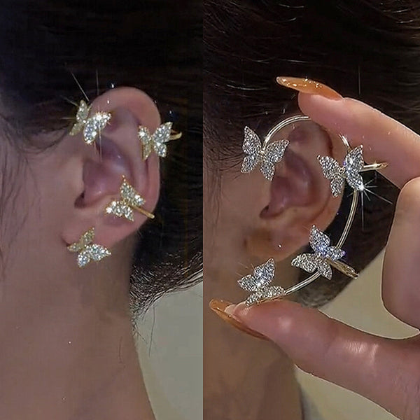 Butterfly Earcuff Clip Earrings