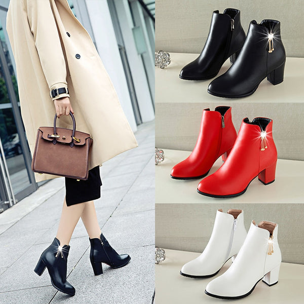 Thick Heel Ankle Boots