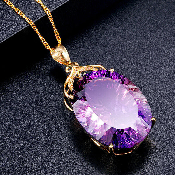 Purple Diamond Stone Necklace