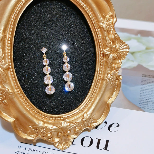 Shiny Crystal Dangle Earrings