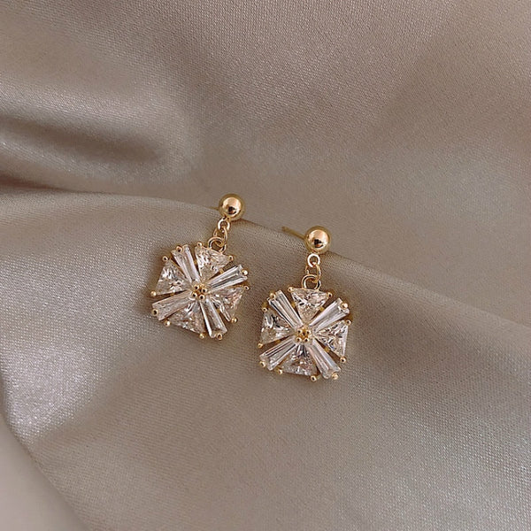 Classic Crystal Square Drop Earrings