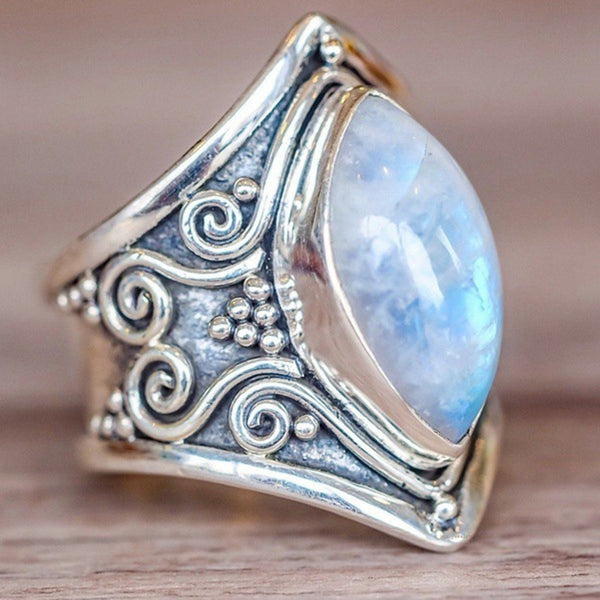 Silver Color Big Stone Ring