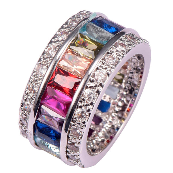 Dazzling Multi Color Crystal Zircon Ring