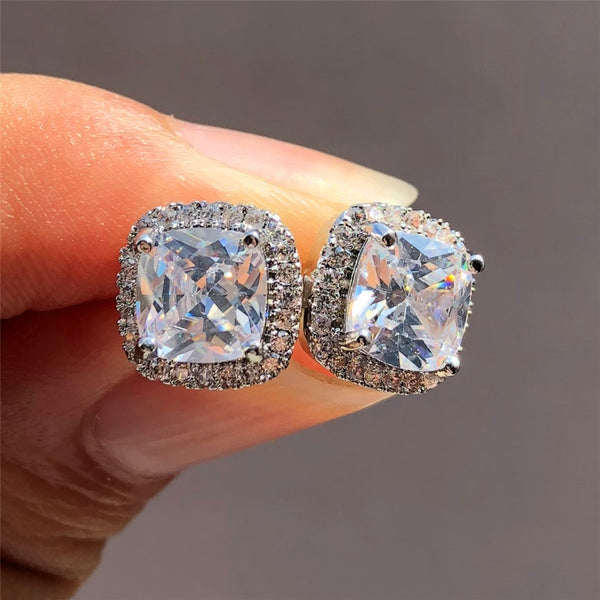 Crystal Zircon Stone Stud Earrings