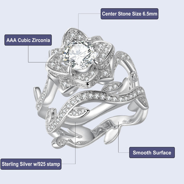 Flower Shape Ring Set