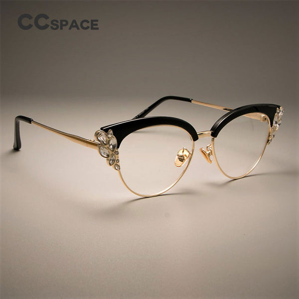 Gorgeous Cat Eye Shiny Rhinestones Frame Glasses