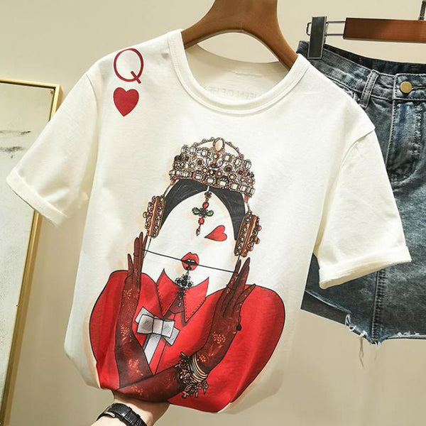 Playing Cards Queen of Hearts T Shirts