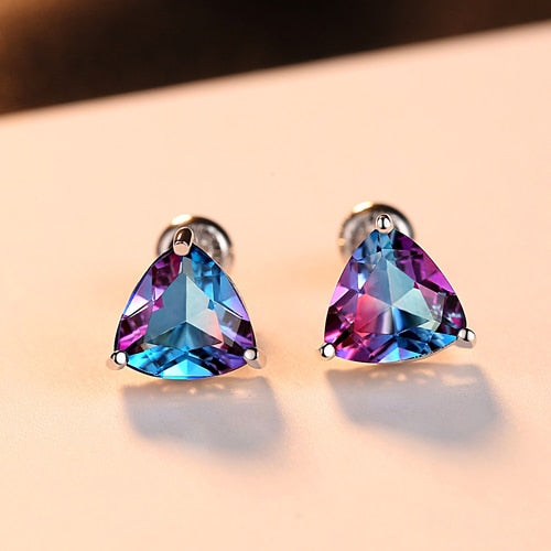 Rainbow Topaz Stud Earrings