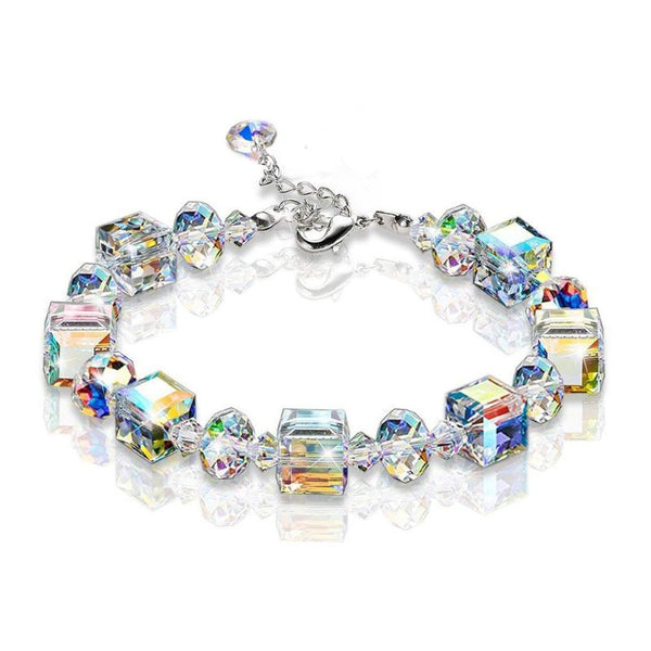 Aurora Square Geometric Polygon Beaded Crystal Bracelet