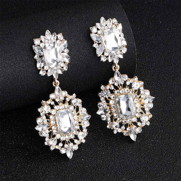 Austrian Crystal Alloy Long Earrings