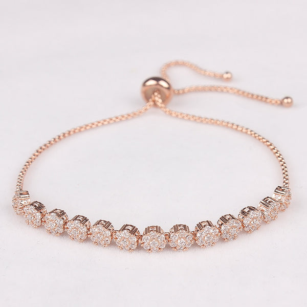 Cake Flower CZ Crystal Adjustable Bracelets