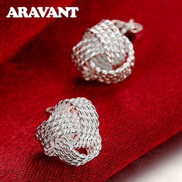 Woven Net Stud Earrings