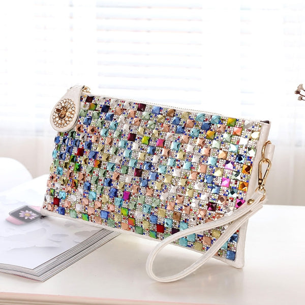 Colorful Rhinestone Clutch Bag