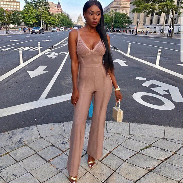 Spaghetti Strap Bandage Full Jumpsuit