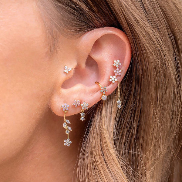 Flower CZ Earrings