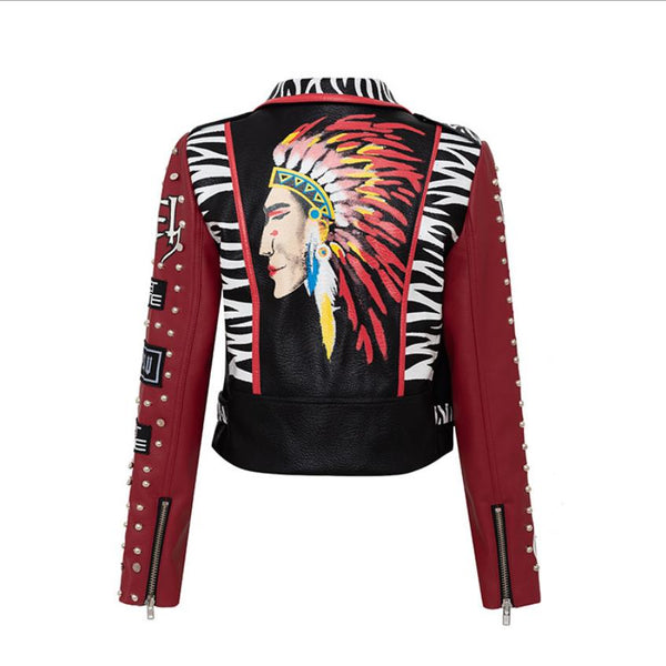 3D Graffiti Soft Faux Leather Jacket