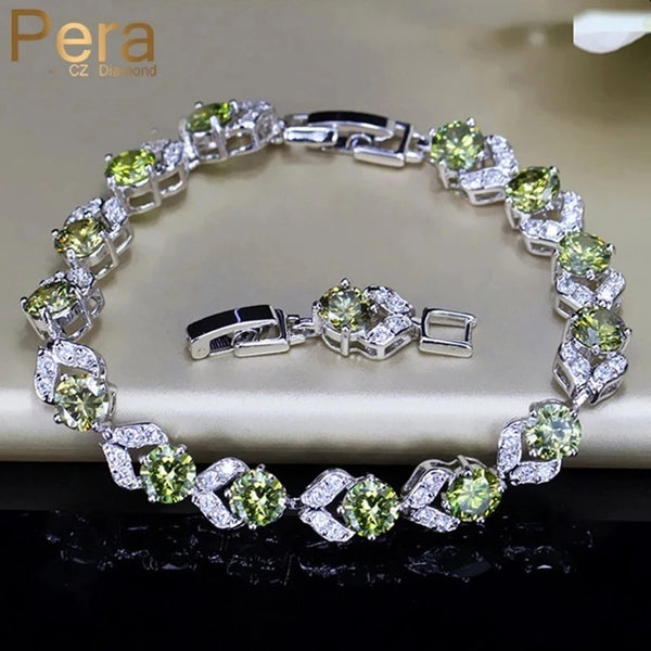 Unique Design CZ Stone Silver Color Fashion Charm Link Bracelets