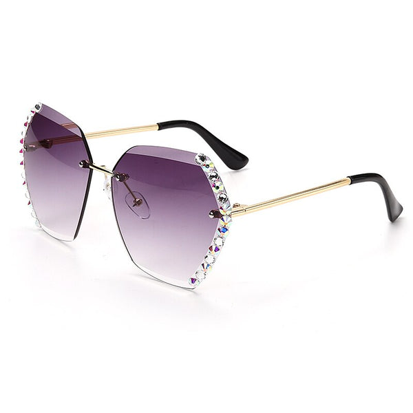 Crystal Rimless Sunglasses