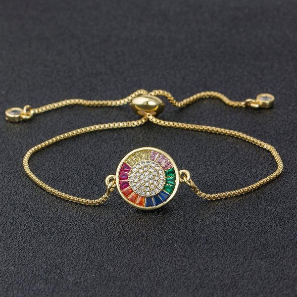 CZ Rainbow Colorful Adjustable Bracelet