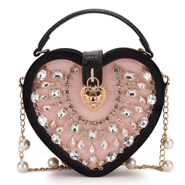 Luxury Heart Shape Clutch Bag