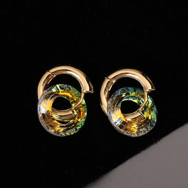 Trendy Transparent Colorful Round Hoop Earrings