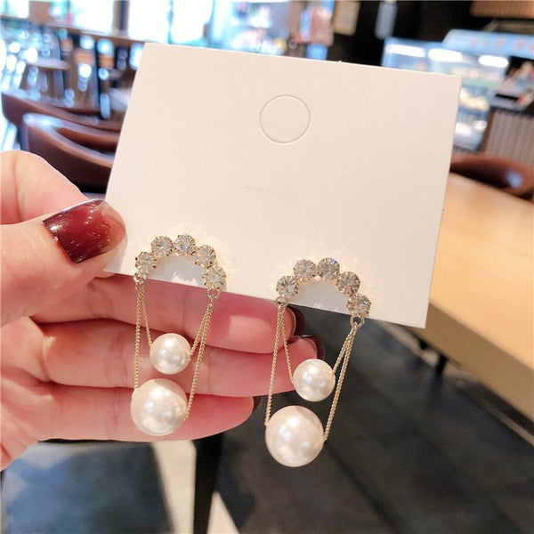 CZ Big Pearl Earrings