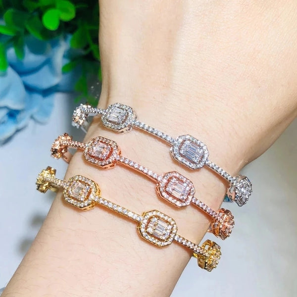 Dubai Luxury Stackable Statement Bangle CZ Crystal  Bracelets