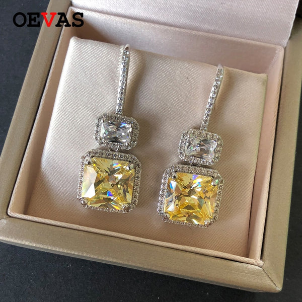 Luxury Design Sparkling CZ Dangle Earrings