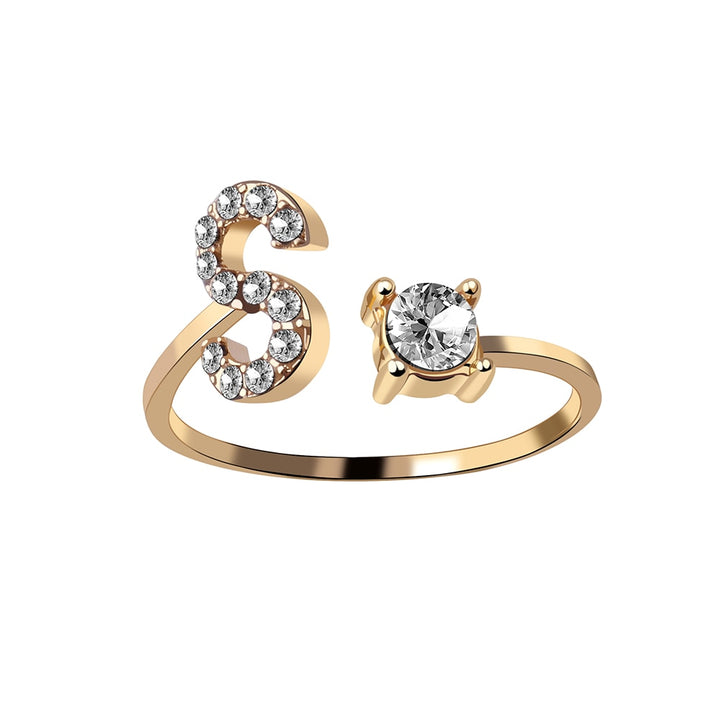 A-Z Alphabet Letters Adjustable Opening Rings