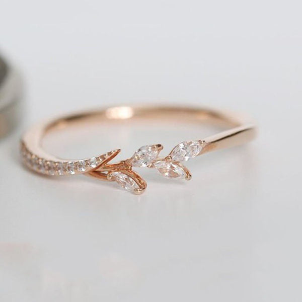 Vintage Simple Floral Crystal Rings