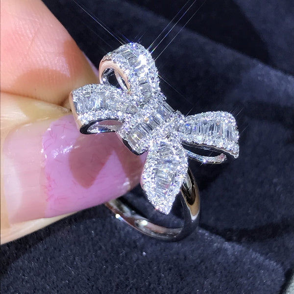 Bow Knot CZ Stone Rings