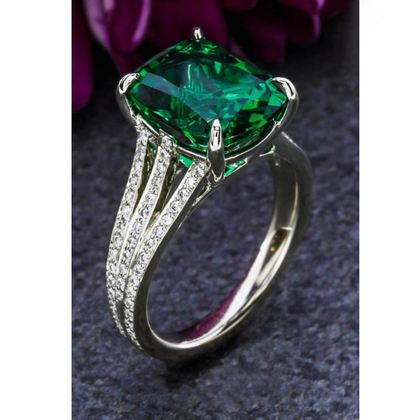 Luxury Green Round Square CZ Rings Sets or Separate