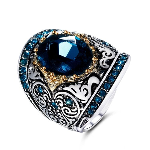 Peacock Blue Gemstone Rings