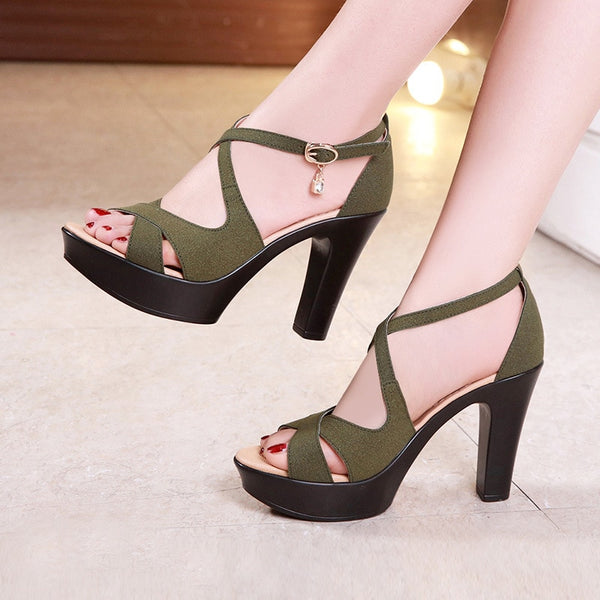 Block Platform Sandal Heels