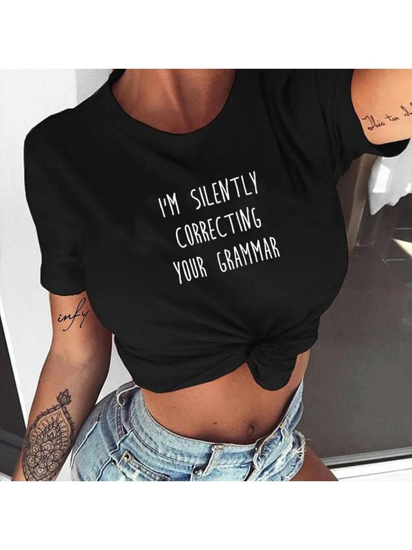 Graphic Slogan T-shirt Tops