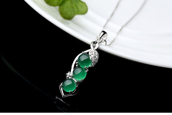 Silver Emerald Necklaces