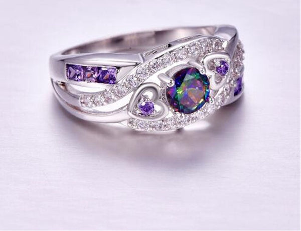 Dazzling Colorful Stone CZ Rings