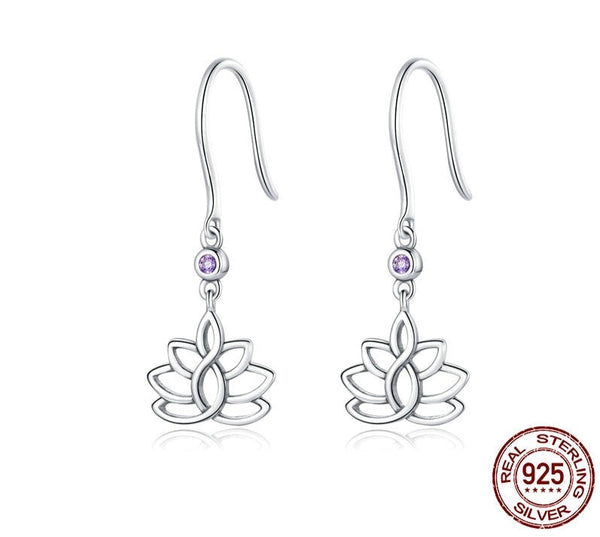 Elegant Lotus CZ Stud Earrings