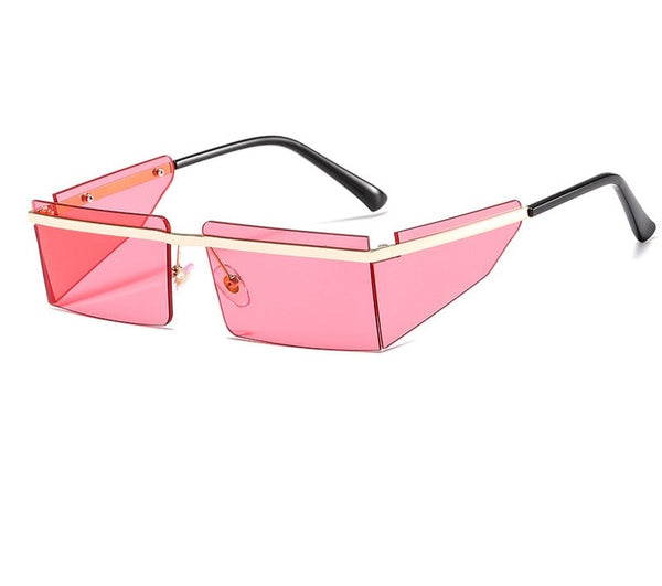 Small Retro Rectangular Rimless Sunglasses