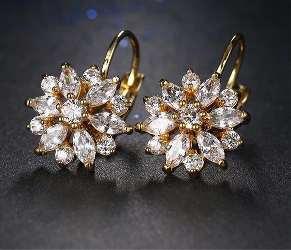 Crystal Flower Stud Earrings